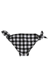 Dolce & Gabbana Black White Checkered Beachwear Bikini Bottom