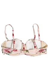 Dolce & Gabbana Pink Floral Print Underwire Beachwear Bikini Top