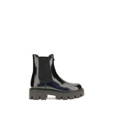 Prada Black Calf Leather Bos Taurus Chelsea Boots