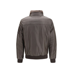 MooRER Brown Leather Full-Length Jacket
