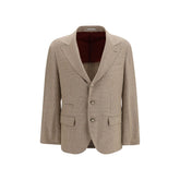 Brunello Cucinelli Beige Cotton Blazer