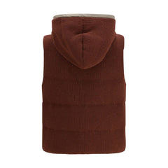 Brunello Cucinelli Brown Cotton Sleeveless Jacket