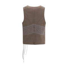 Giorgio Armani Brown Silk Sleeveless Jacket