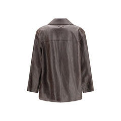 Saint Laurent Black Wool Oves Aries Leather Jacket