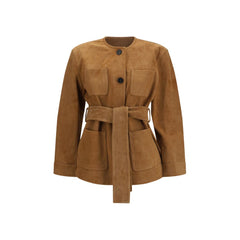 Max Mara Brown Lamb Leather Leather Jacket