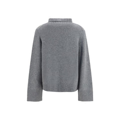 Allude Gray Cashmere Turtleneck