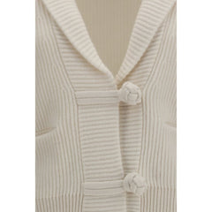 Forte_Forte White Wool Oves Aries Cardigan