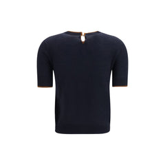 Max Mara Blue Silk T-Shirt
