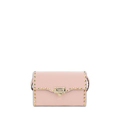 Valentino Garavani Pink Calf Leather Bos Taurus Shoulder Bag