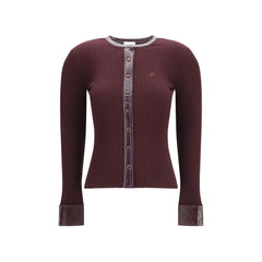 Courrèges Bordeaux Viscose Cardigan