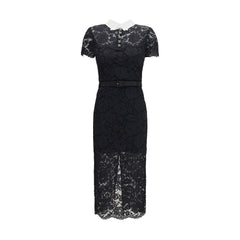 Self-Portrait Black Polyester Casual Dress