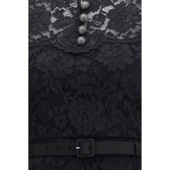 Self-Portrait Black Polyester Casual Dress