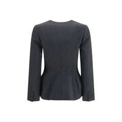 Self-Portrait Gray Polyester Full-Length Jacket
