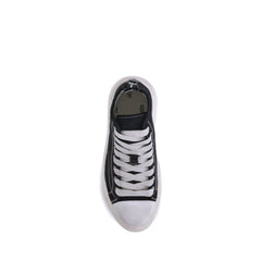 R13 Black Cotton Platform Sneakers