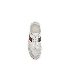 Gucci White Calf Leather Bos Taurus Low Top Sneakers