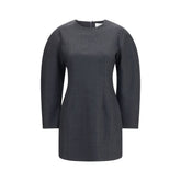 P.A.R.O.S.H. Gray Wool Oves Aries Casual Dress