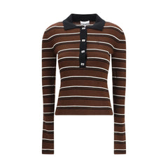 Ganni Brown Wool Oves Aries Polo Shirt