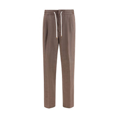 Brunello Cucinelli Brown Linen Casual Pants