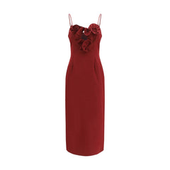 Magda Butrym Bordeaux Cotton Cocktail Dress