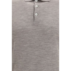 Brunello Cucinelli Gray Cashmere Polo Shirt