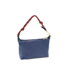 Miu Miu Blue Cotton Shoulder Bag
