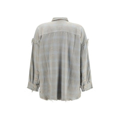R13 Blue Cotton Pattern Shirt