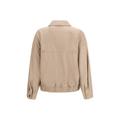 Brunello Cucinelli Beige Leather Leather Jacket