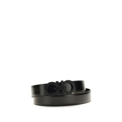 Ferragamo Black Calf Leather Bos Taurus Regular Belt