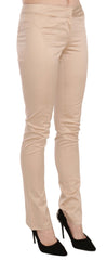 Just Cavalli Cream Low Waist Skinny Formal Trousers Pants