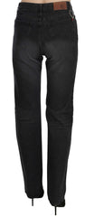 Just Cavalli Schwarze Washed High Waist Straight Jeans