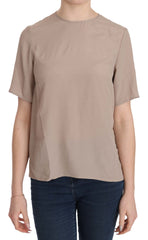 Dolce & Gabbana Beige Rundhals-Kurzarmbluse