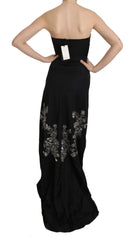 John Richmond Schwarz Pailletten Schlag-Ballkleid