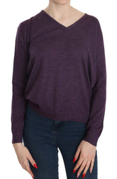BYBLOS Paarse V-hals Pullover met Lange Mouwen
