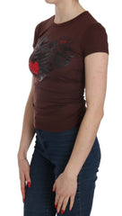 Exte Brown Hearts Kurzarm Freizeit-T-Shirt Top