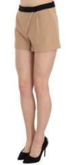 Costume National Shorts Beige Baumwolle Mid Waist Mini-Short