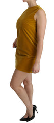 Dolce & Gabbana Senfgelbes Samt-Stretch-Shift-Minikleid