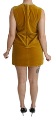 Dolce & Gabbana Senfgelbes Samt-Stretch-Shift-Minikleid