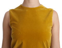 Dolce & Gabbana Senfgelbes Samt-Stretch-Shift-Minikleid