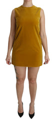 Dolce & Gabbana Senfgelbes Samt-Stretch-Shift-Minikleid