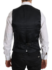 Dolce & Gabbana Blaue Weste aus Wolle Formale Gilet Weste