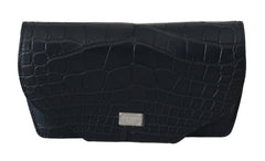 Dolce & Gabbana Brillentasche aus blauem Krokodilleder Etui Beutel