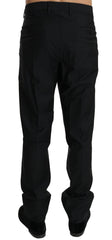 Dolce & Gabbana Schwarzes Kleid Formelle Herrenhose Wollhose