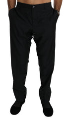 Dolce & Gabbana Schwarzes Kleid Formelle Herrenhose Wollhose