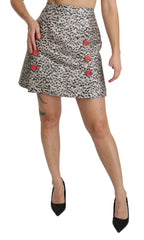 Dolce & Gabbana Silbermuster A-Linien-Rock mit hoher Taille