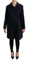 Dolce & Gabbana Mantel Blau Baumwolle Damen Trenchjacke
