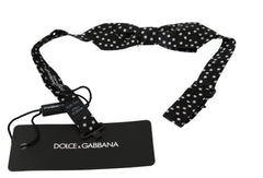 Dolce & Gabbana Schwarze Herrenfliege mit Tupfenmuster, 100 % Seide