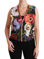 Dolce & Gabbana Ärmellose Weste mit mehrfarbigem Blumenmuster