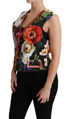 Dolce & Gabbana Ärmellose Weste mit mehrfarbigem Blumenmuster