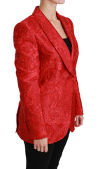 Dolce & Gabbana Roter Blumen-Engel-Blazer-Mantel Jacke