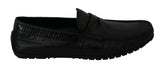 Dolce & Gabbana Schwarze flache Slipper aus Eidechsenleder